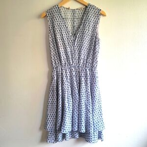 Rebecca‎ Taylor, Silk Tiered Floral Dress, Blue and White, Size 2